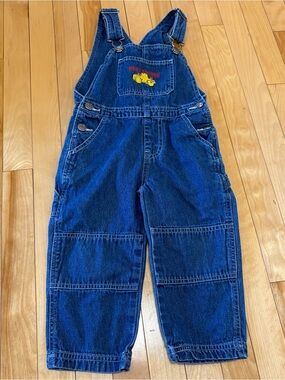 Cat Tractor Built Strong Baby Denim Overalls Toddler 2T Carpenter Style